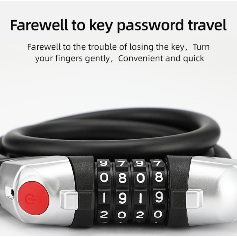 Bicycle Combined Cipher Lock Luminescence Anti-theft Lock 4-digit Password Lock Security Safety Lock Bike Cycle Accessories