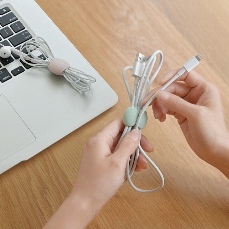 4 Stks/partij Draagbare Herbruikbare Kabel Clips Charger Cord Organizer Oortelefoon Lijn Tidy Holder Kabelmanagement Winder