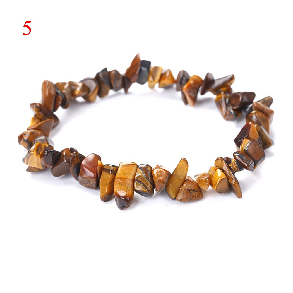 Nova cura natural pedra cristais chips turmalina strand grânulo pulseiras para mulheres elástico mão corrente moda festa jóias: 5