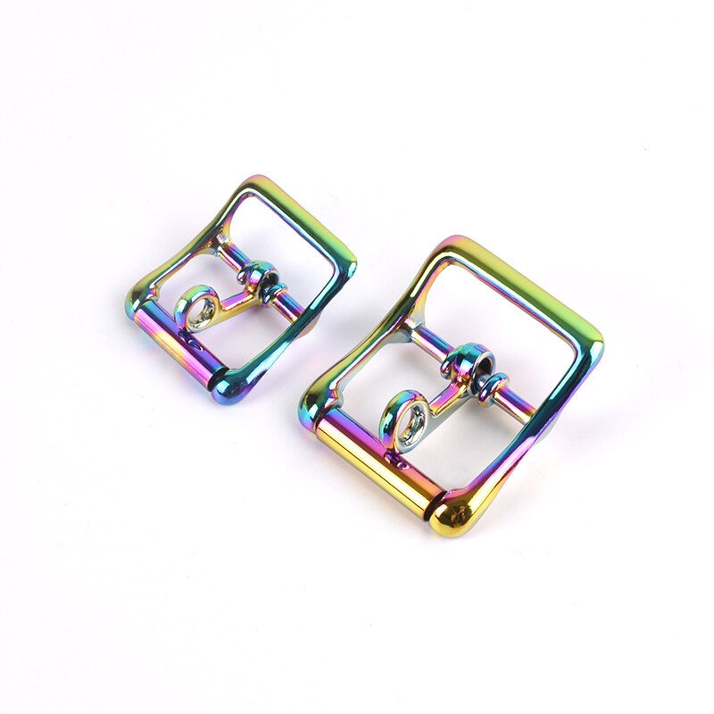 2pcs Rainbow Color Locking Tongue Roller Buckle, Metal Locking Buckle