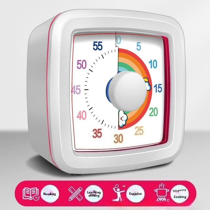 Study Timer Children 60 Minutes Countdown Silent Classroom Timer for Home and School Clock Kitchen Children's Visual Kids Tools: black