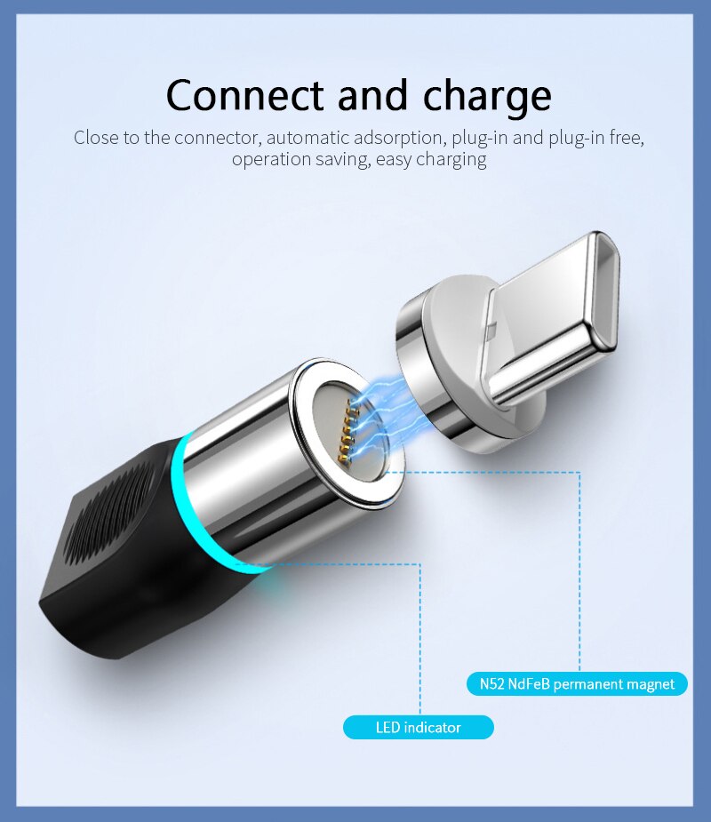 Magnetic Adapter USB-C Type-C Micro Charging Data Adapter Support Charging Plus Data Transmission To Mciro Type-c Mobile Phone