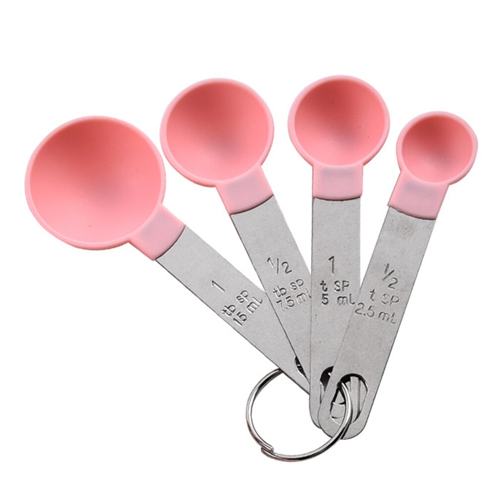 4pcs/set Cooking Measuring Spoons Plastic Handle Teaspoon Cups Multi Purpose Spoons PP Baking Accessories Kitchen Gadgets: C