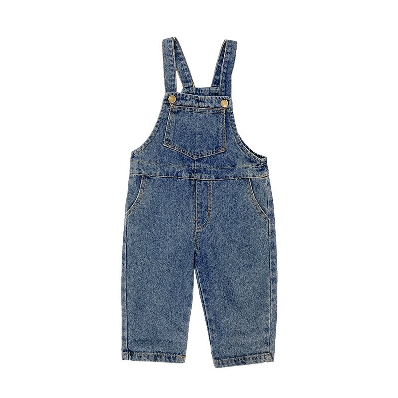 Spring Autumn boys girls casual all-match denim overalls Children loose suspender trousers 1-5Y