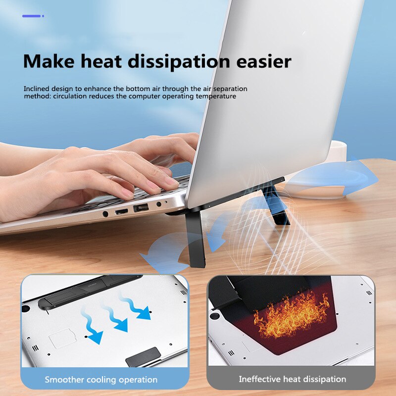 Support d'ordinateur portable Invisible portable Mini pliable en plastique ordinateur portable support d'ordinateur support de refroidissement