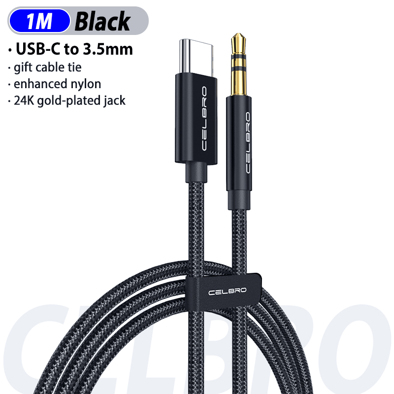 Usb Type C Naar 3.5 Mm Aux Audio Kabel Type-C Hoofdtelefoon Jack Adapter Voor Huawei P30 P20 Pro xiao Mi Mi 9 Pro Samsung Galaxy Note 10: 1M Black