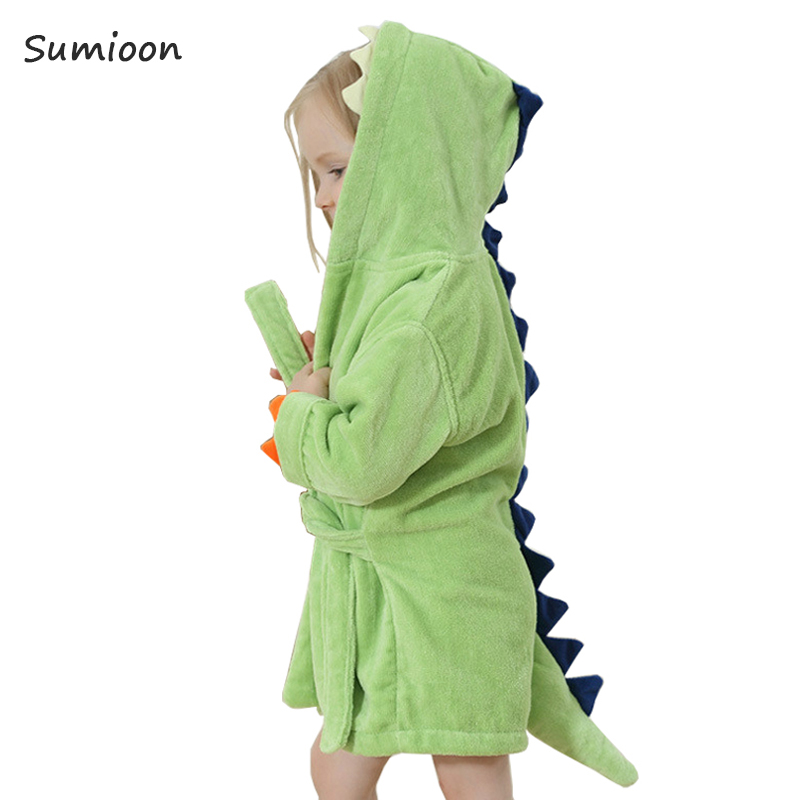 Mignon bébé peignoirs pour filles pyjamas enfants dinosaure à capuche serviette de plage garçons peignoir de bain pyjamas bébé vêtements de nuit enfants vêtements