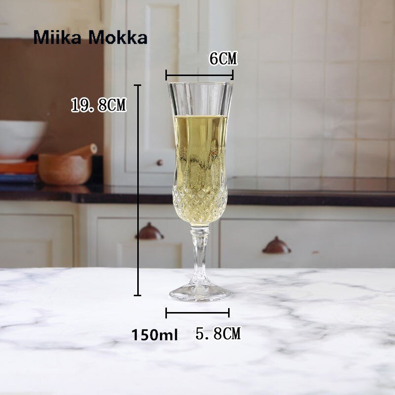 2pcs Diamond Pattern Wine Glass Crystal Wiskey Champagne Glasses Bordeaux Burgundy Wedding Party Birthday Lead-Free: D  shampagne 2pcs