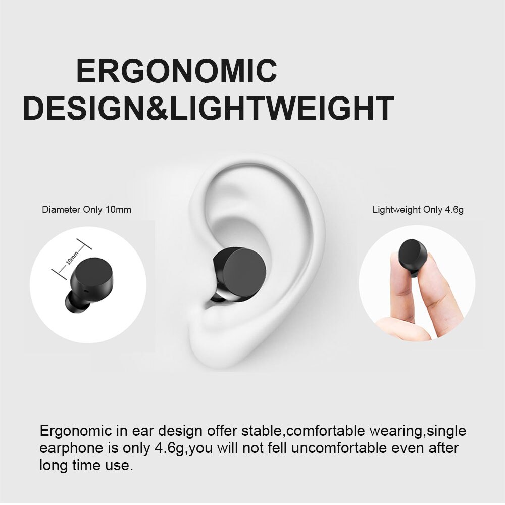 Pottnar Bass Sport TWS Bluetooth Earphone Noise Canceling Handsfree Headset Cordless Wireless Headphones With Mic for Phone