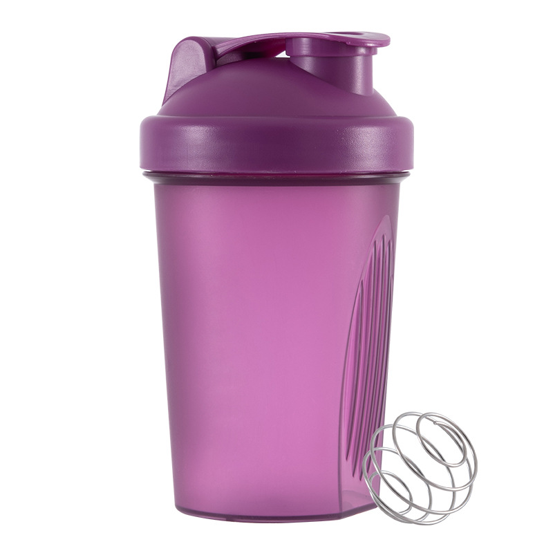 Bouteille Shaker mélangeur de 400ML, avec échelle de protéines, étanche, pour l'entraînement en poudre, tasse de mélange de Sport, bouteille d'eau: GRIS FONCÉ