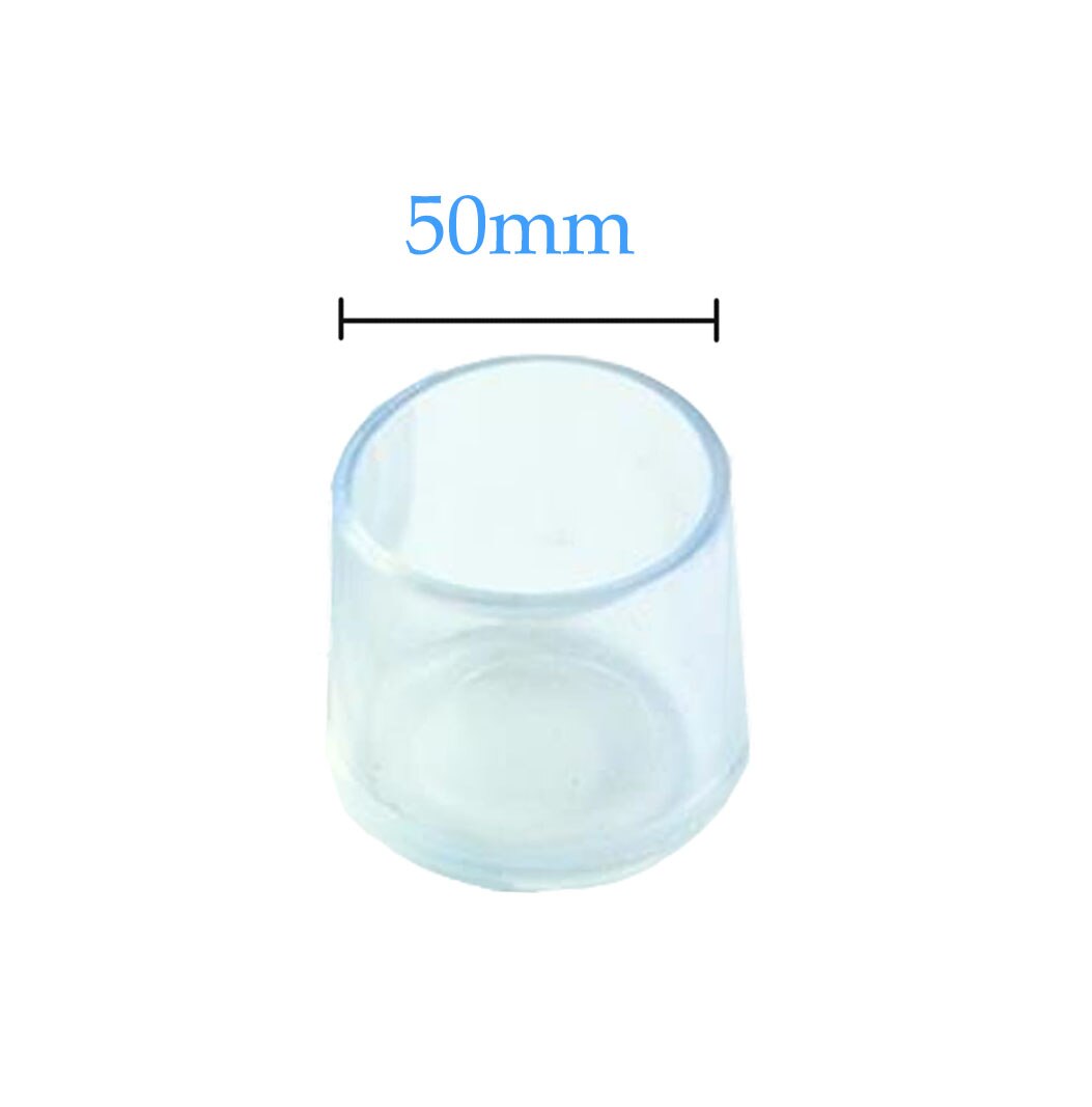 8 stücke Silikon Stuhl Bein Caps Füße Pads Möbel Tisch Stuhl Bein Boden Füße Cap Cover Schutz Transparent möbel beine: circle 50mm