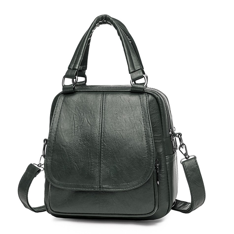 Women's Backpack Small Retro Bagpack Multifunctional Big Capacity Shoulder Crossbody Bag Female Travel Back Pack Mini Handbag: SKY BLUE