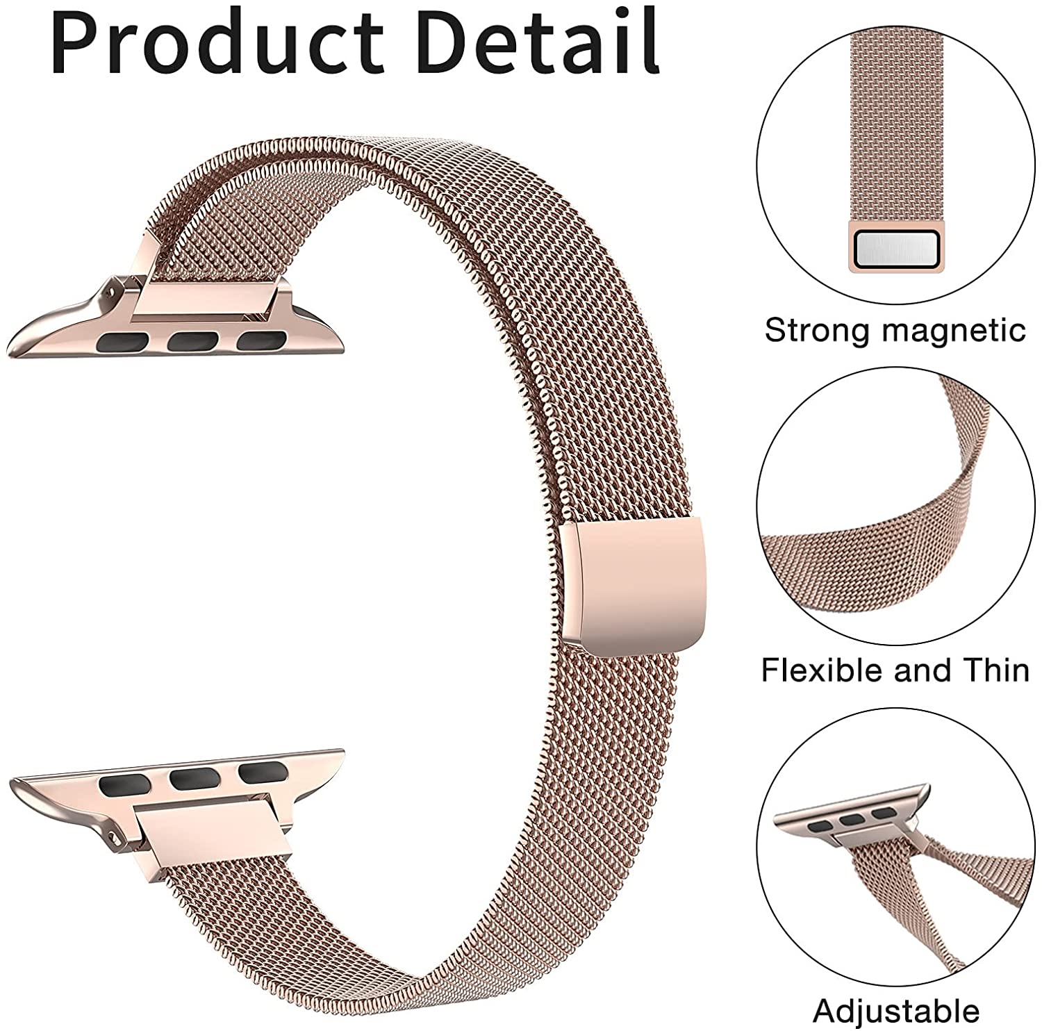 Milanesiskt öglearmband för apple watch-band 40mm 44mm 41mm 45mm 42mm 49mm 38mm slimt armband iwatch-serien 3 5 4 6 se 7 8 ultra 2 9