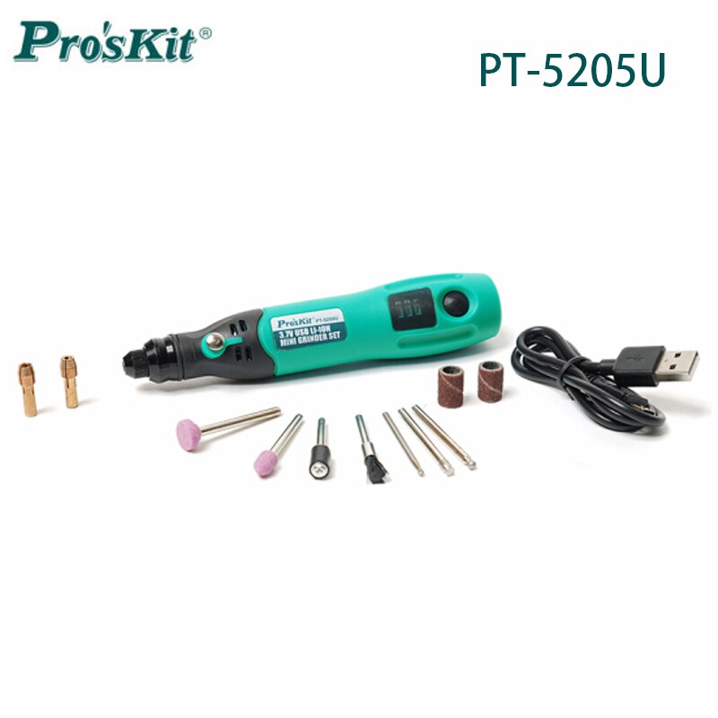 Proskit Mini Cordless Boor Graveur Elektrische Slijpmachine Usb Graveren Pen Met Accessoires Voor Dremel Rotary Power Tool: PT-5205U