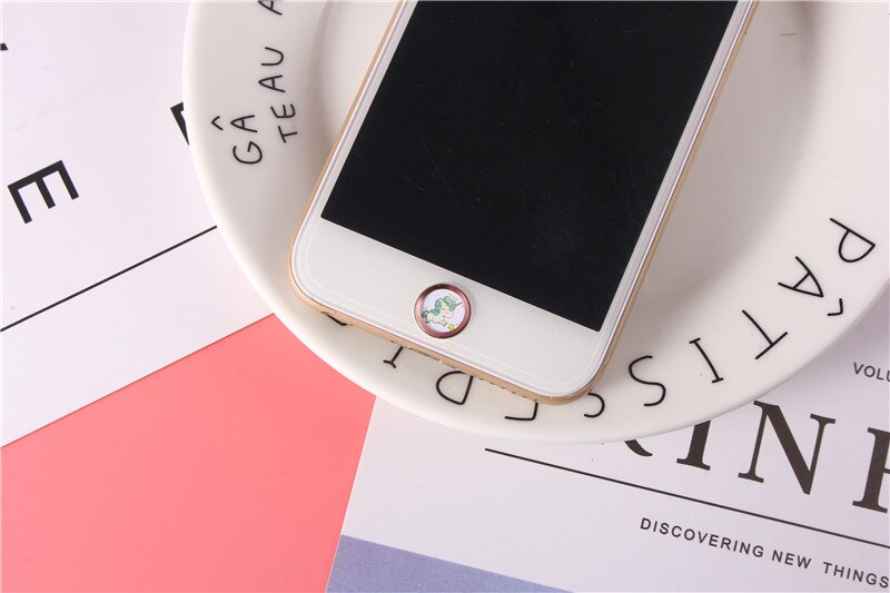 Kawaii Cartoon Phone Touch ID For iPhone Home Button Sticker Support Fingerprint Mobile Phone Stickers For iPad Air 2 Mini 4: 3