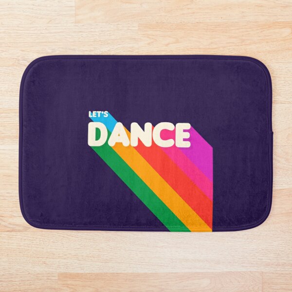 Rainbow dance typography Bath Mat Bathroom Bath Mat Set Mirrofiber Cartoon Bath Rug Set