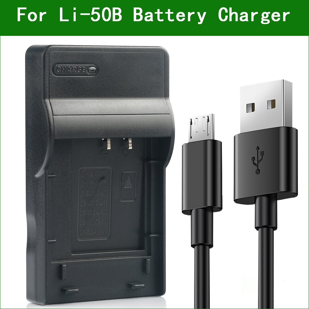 Cargador de batería para cámara Digital, LI-50B para Olympus Li-50C u TOUGH-8000 TOUGH-6010 TOUGH-6000 u1020 SP-810UZ, SP-800UZ, VR-340