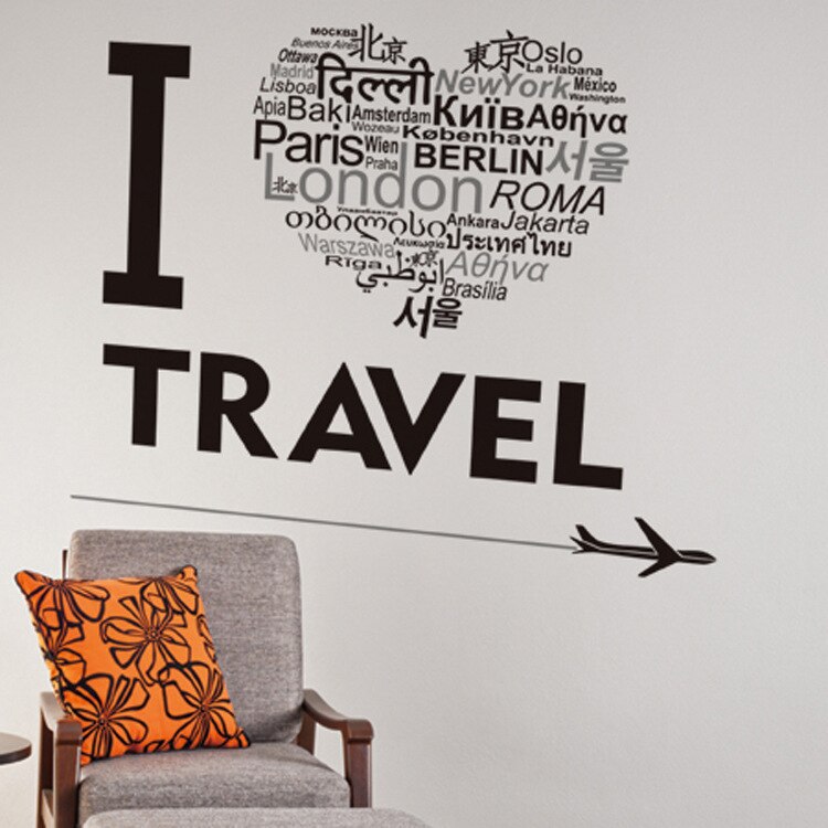 [Fundecor] love english letters pattern wall stickers diy decor for home interior wall decals pvc murals Wall-papers