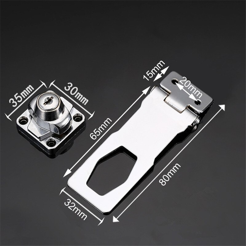 5Pcs Self Hasp Lock Drawer Lock Buckle Twist Knob Keyed Hasp Latch Locker Cabinet Door Cupboard Security Furniture Hardware Tool: 2.5inch