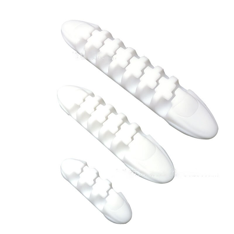 Black Desktop Clip Clamps TPR Cable Wire Organizer Cable Clip USB Charger Earphone Cord Holder Cable Winder for Mouse Cables: MIx 357 holes white