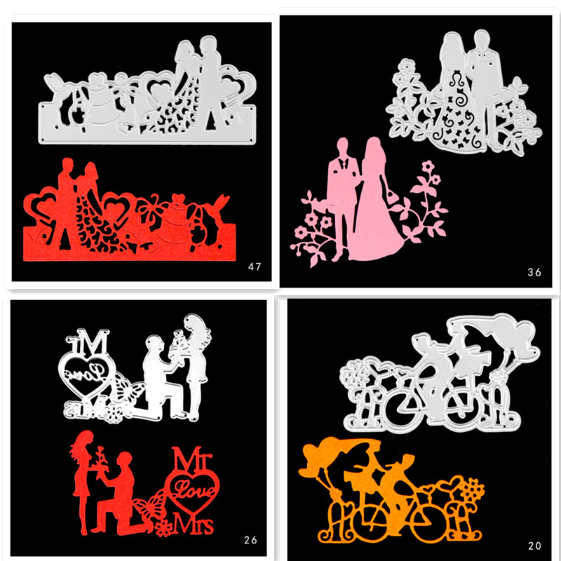 DIY Romantic Wedding Decoration cutting dies stencils embossing card for scrapbooking card album decorative metal crafts.