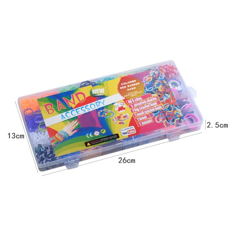 1500 Uds gomas Arco Iris conjunto chico Multi-funcional clásico práctica Diy telar banda Arco Iris pulsera tejida para niña
