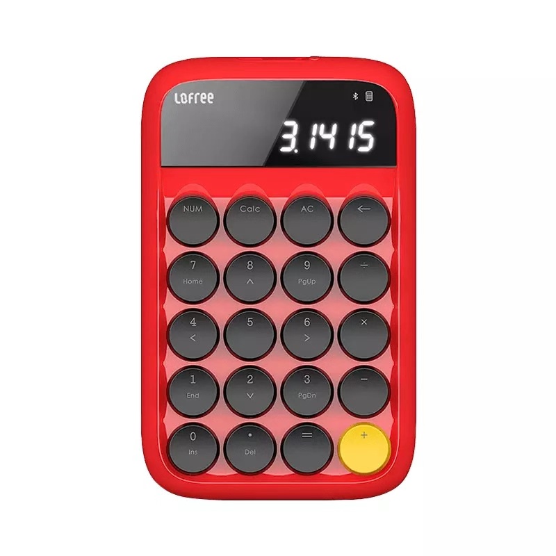 Xiaomi Lofree Bluetooth Numeric Keypad Multi-System Compatible Backlit Keyboard Micro USB 800mAh Capacity Smart Calculator: Red