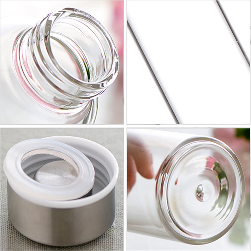 Water Bottle 360/420ml Cute Sport Glass Bottle with Bag Kawaii Eco Friendly Child Bottle Fitness Bike Travel Bottle for Water