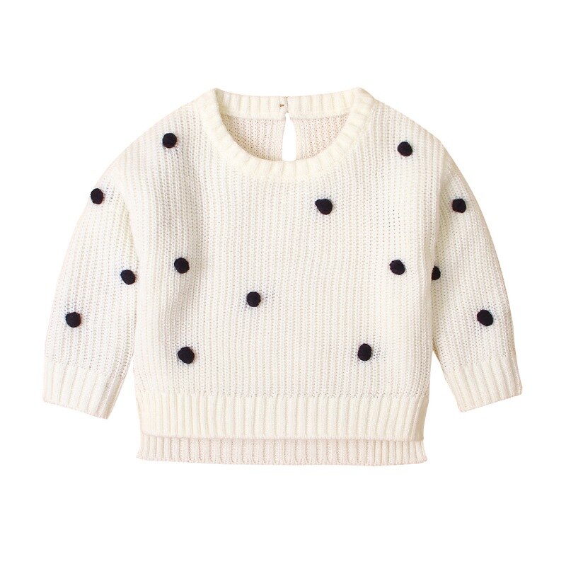 Winter Warm Kids Casual Trui Baby Meisje Pluche Bal Gebreide Bovenkleding Kleding: White / S