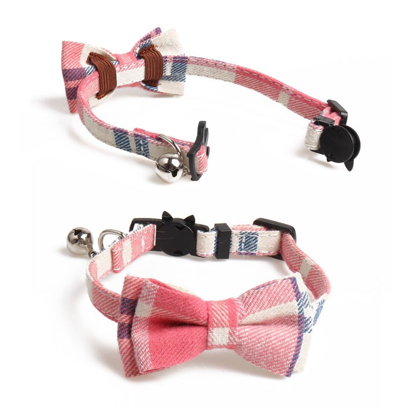 1 stk fargerike rutete små hunder krager bomullsstripet bowknot halskjede bulldog chihuahua sløyfe valp katter fest bandana krage