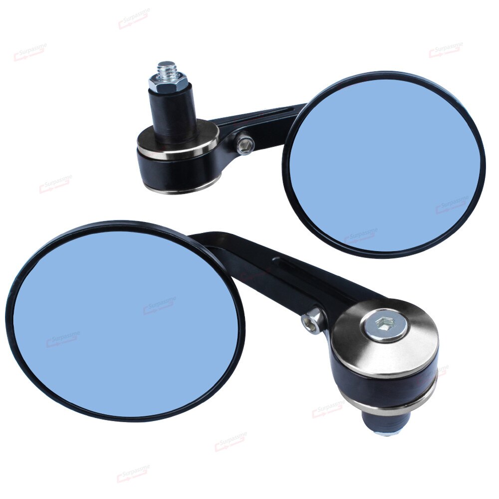 For Yamaha YBR 125 MT 07 XT 600 1 Pair 7/8" Motorcycle Rearview Mirror Round Handlebar Bar End Rear View Mirrors Accessories: Silver