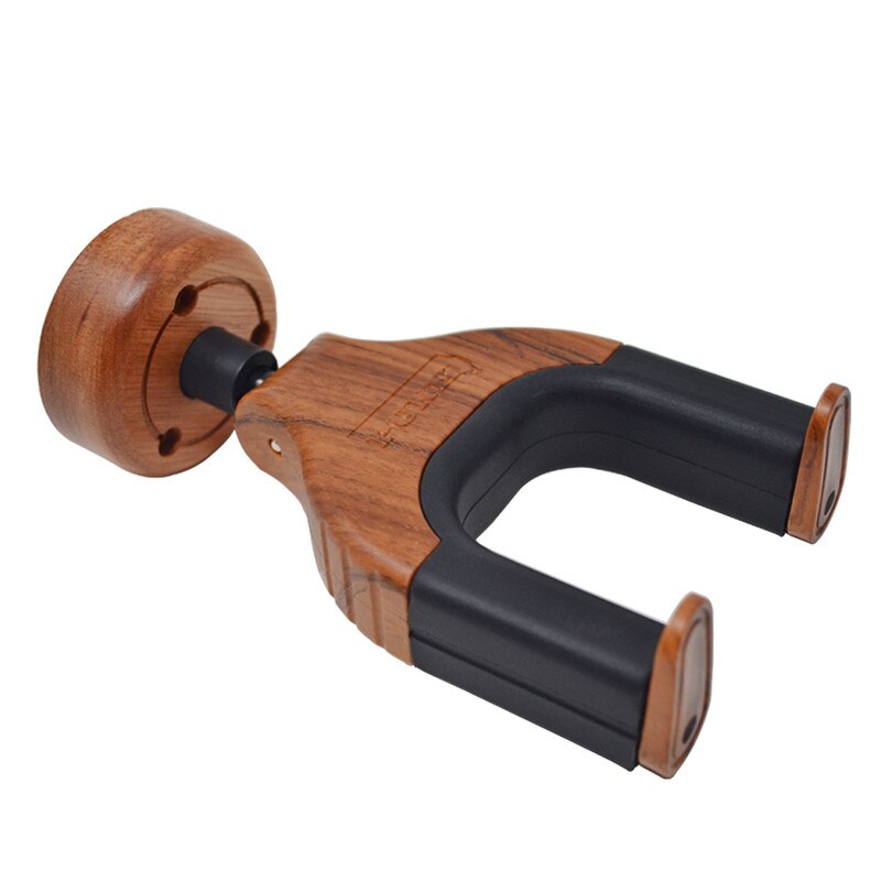 Support mural de guitare crochet de suspension support de guitare acoustique gardien Auto Lock forme de guitare Base en bois massif pour guitare électrique basse: red