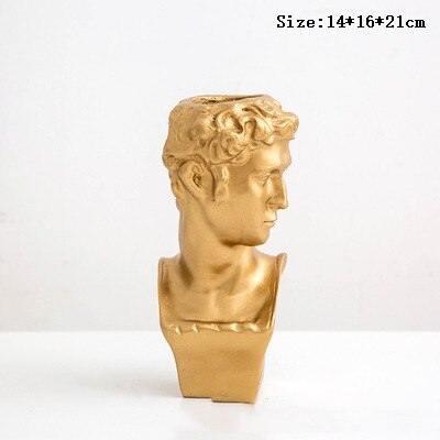 Nordisk venus staty skulpturer blomkruka david figur gipsväxt torkade blommor kruka hantverk skissa vardagsrum dekoration: Xiao wei (guld)