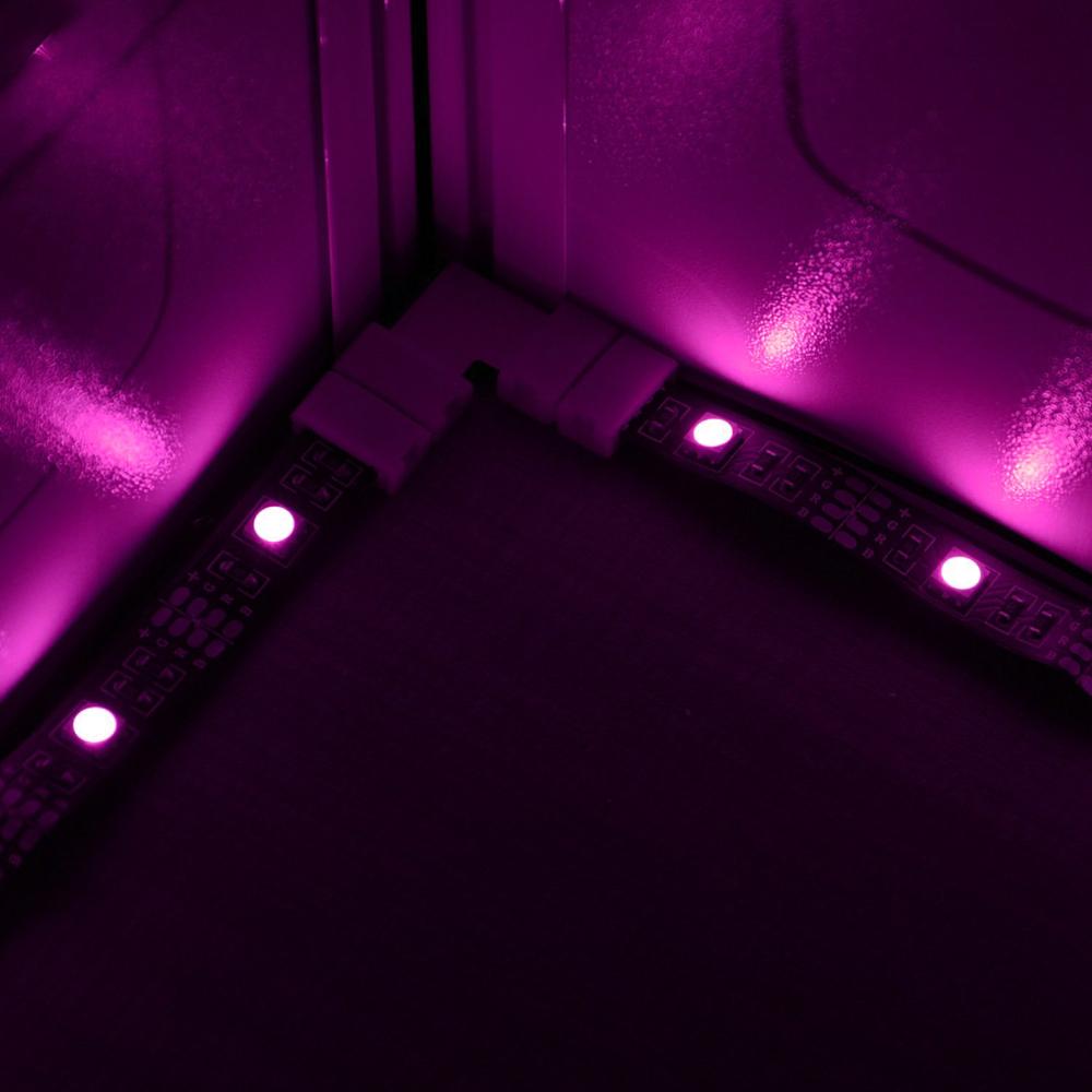 L-form 4- pinners kontakt 10-- pakks jackyled 8 mm 10mm rettvinklet hjørne loddet kontakt 12v 72w klips til 3528/5050 smd rgb