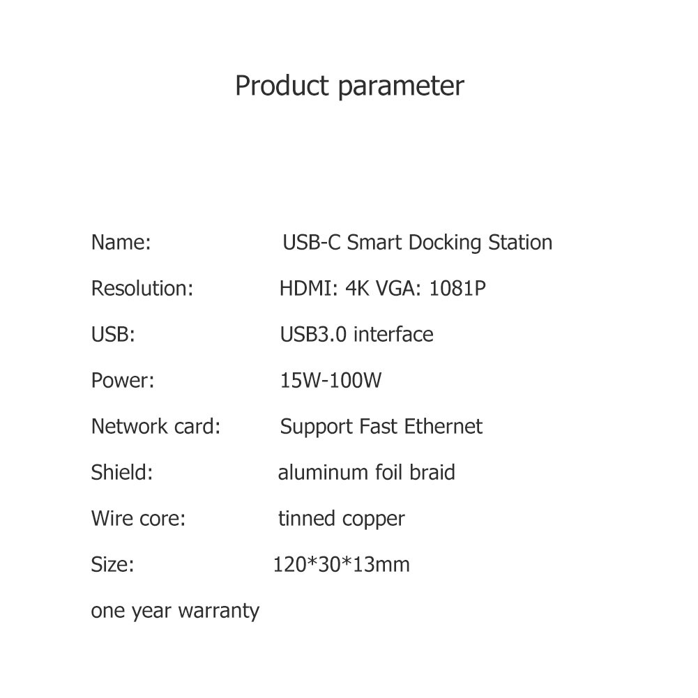 5 in 1 Type-C HUB Converter 4K 1080P HDMI-compatible USB2.0 USB3.0 60W PD Fast Charge Dock USB 3.0 Port USB-C Power