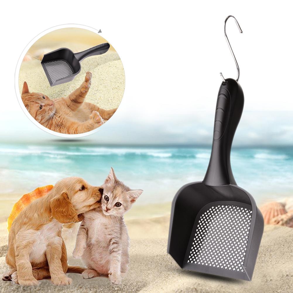 Pá de areia para gatos portátil, durável, de plástico, prático, limpeza para animais de estimação, suprimentos para animais de estimação, coletor grande