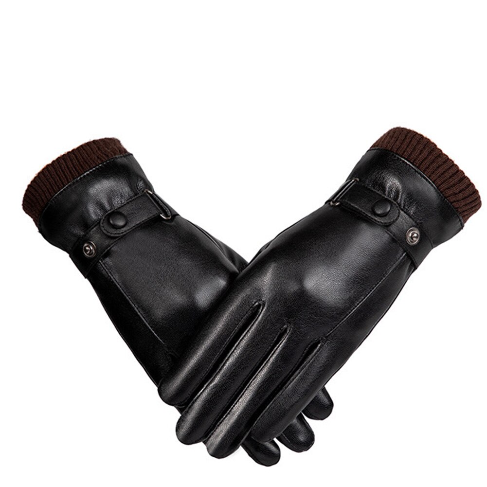 Mittens Keep Warm Anti Slip PU Leather Windproof Skiing Gloves Cold Weather Winter Cycling Outdoor Riding Thermal