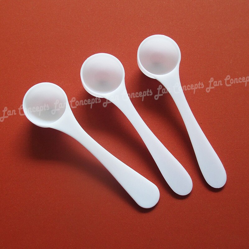 100pcs/lot 2.5g / 5ML Plastic Scoop 2.5 gram PP Measuring Spoon - 95x25x17mm white