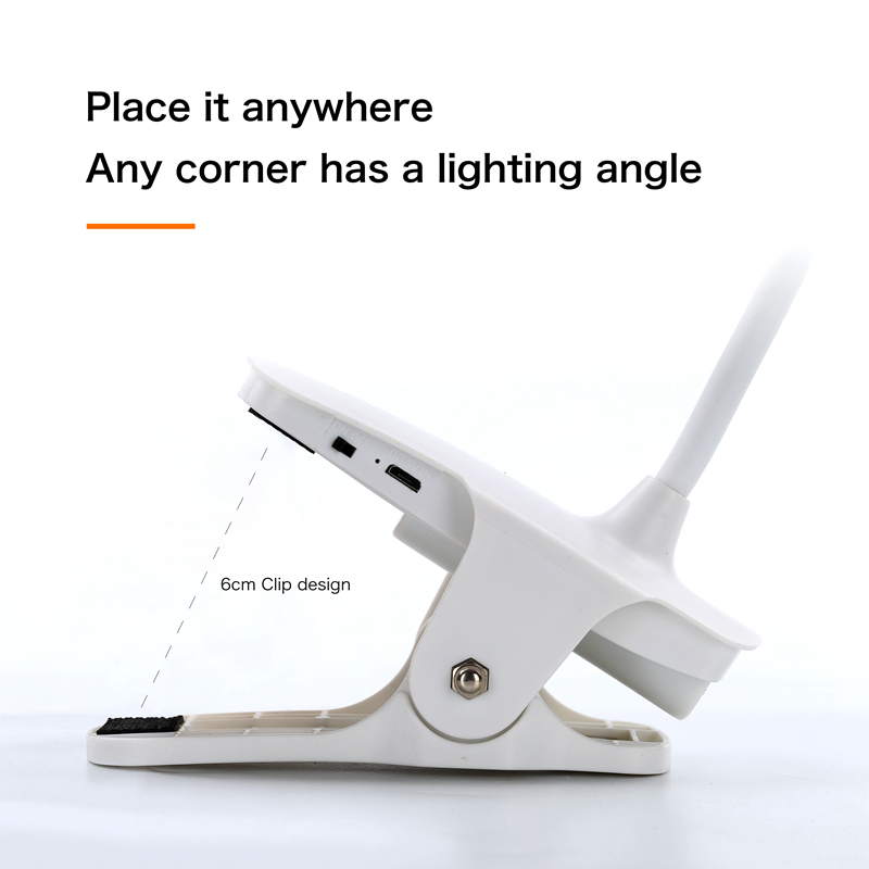 Led Clamp Desk Lamp Flexible Gooseneck Folding Touch Dimming Charging Table Lamp Clip On Lamp For Book Bed Office and Computer
