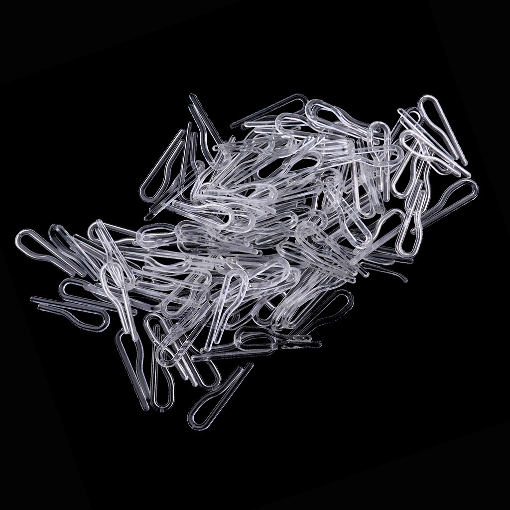 100 Pieces Clear Plastic Peg Clips Shirt Collar Bars Pins Clothes Packaging