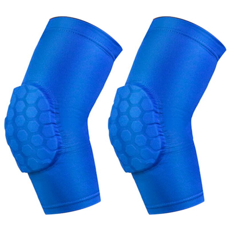 2pcs Sports Stretch Honeycomb Arm Guard Anti-Collision Pressure Elbow Cover Pad Fitness Armguards Sports Cycling Arm Warmers: Blue / M