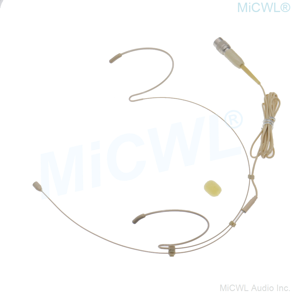 Double Ear Headset Face Microphone For Audio-Technica ATW Series BeltPack Wireless Hirose 4Pin Plugs