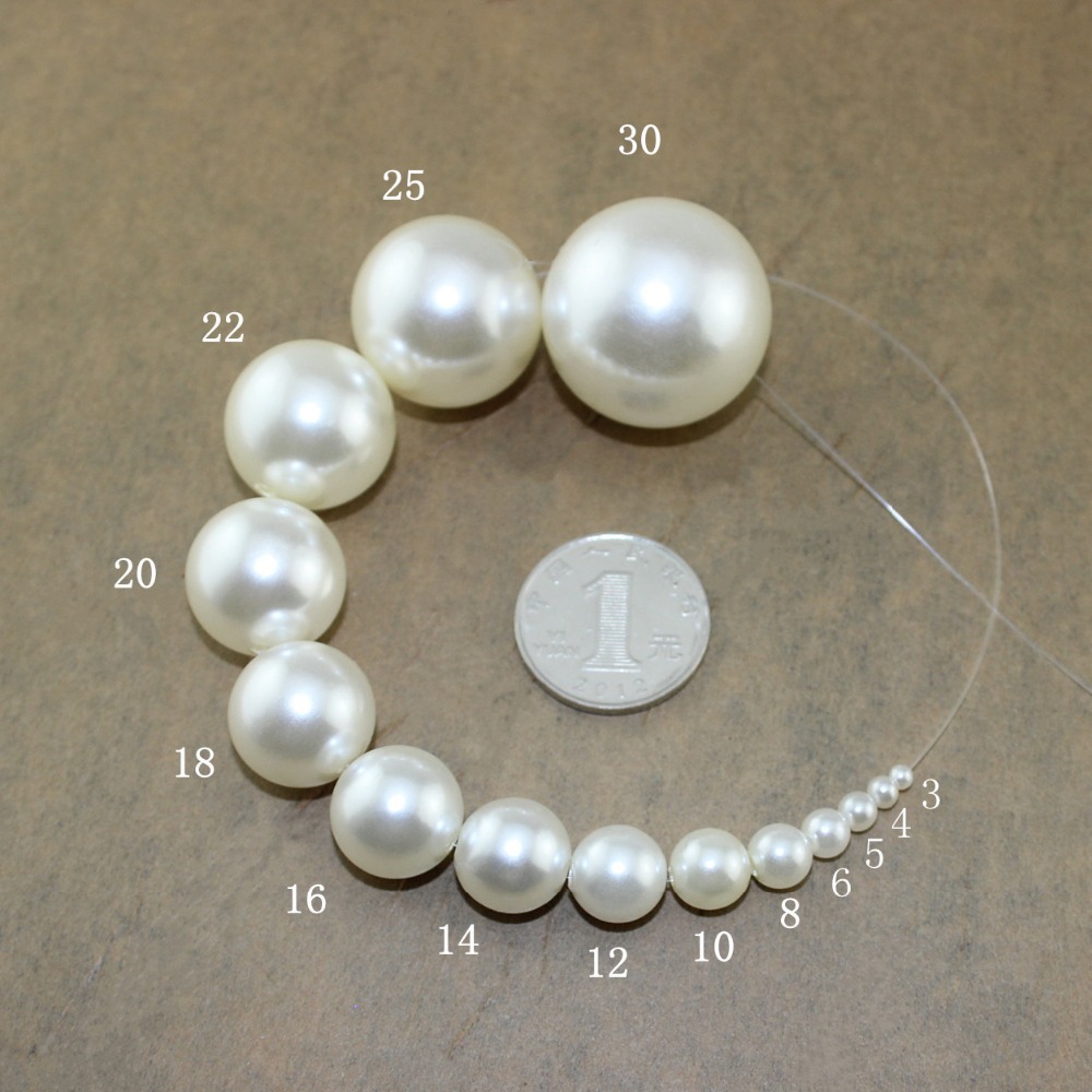 Elfenben hvid 3mm 1000 stk abs efterligning perler runde perler perler runde til diy håndværk overlegen smykker tilbehør