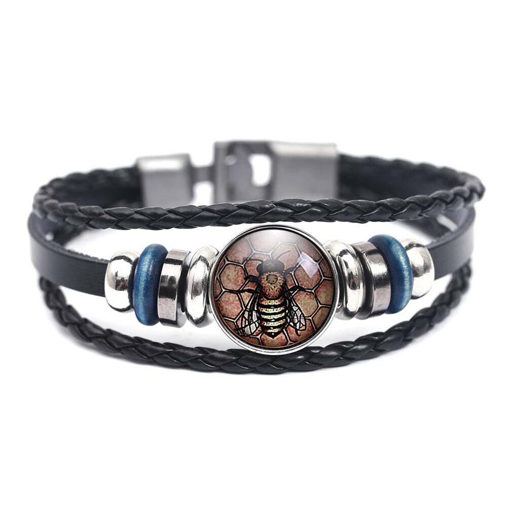 Turkije Blauwe Ogen Lederen Armbanden Hennep Gevlochten Legering Hand Voor Mannen en Vrouwen Armbanden Geluk Sieraden: B0466