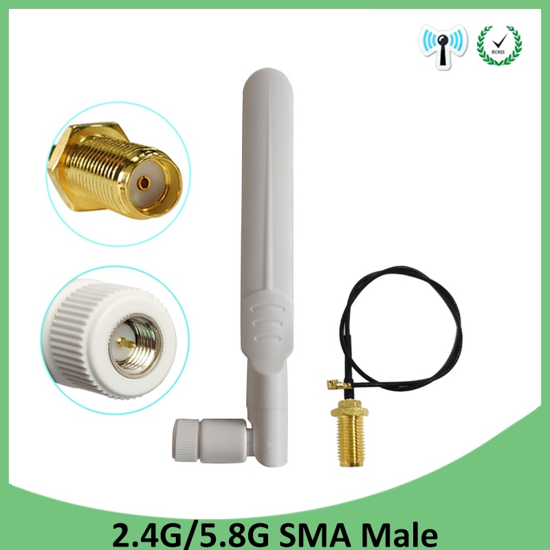 2.4g wifi Antenna 8dBi SMA Male Connector 2.4GHz 5GHz 5.8Ghz Dual Band pbx 2.4 ghz 5G 5.8G Antena rp-sma 21cm Pigtail Cable