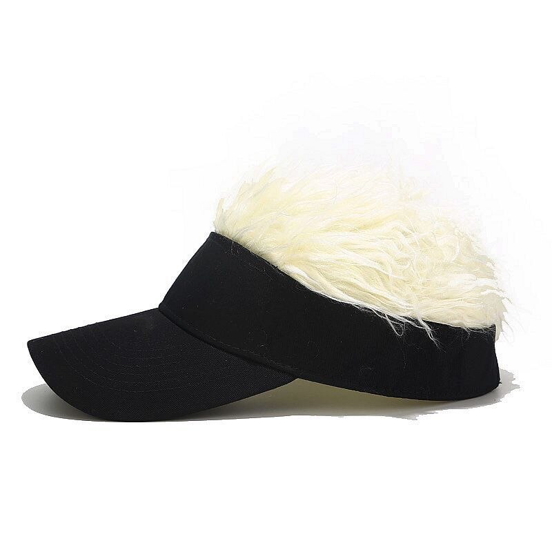 Homens peruca boné de beisebol cravado cabelos moda chapéu feminino casual ajustável ao ar livre personalidade criativa chapéus acessórios alternativos: Beige