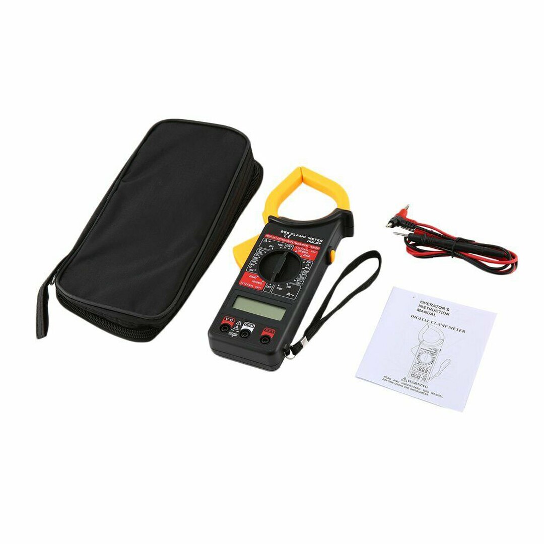 Electrical Instruments LCD Digital Multimeter Handheld Current Circuit Tester AC DC Volt Amp Checker For Electrician: Yellow