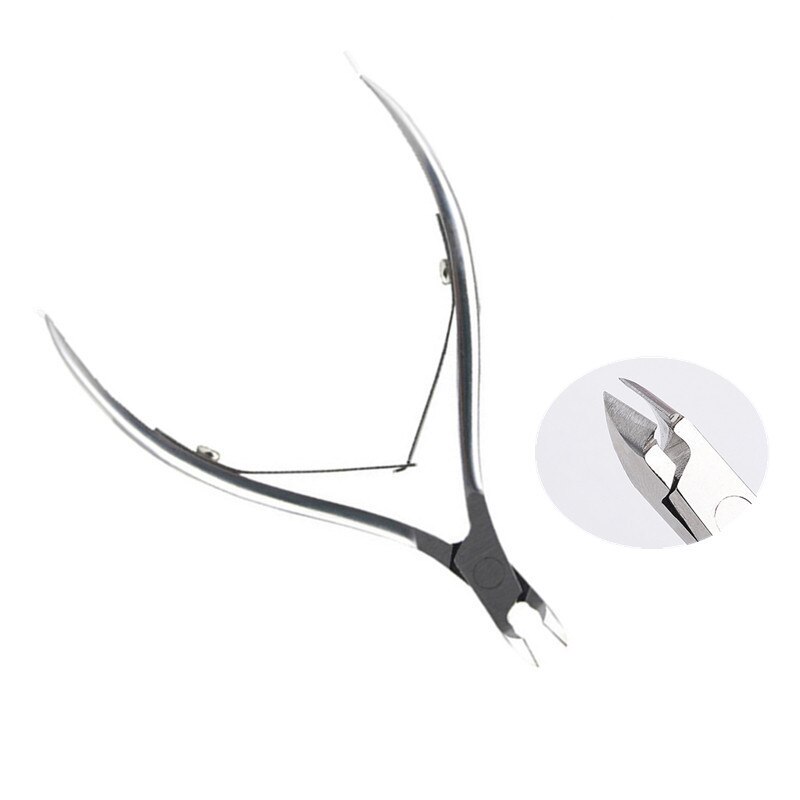 Nagelkunstgereedschap nagelriemverwijderaar nagelriemschaartje nagelriemduwer knipper schaar dode huid manicure pedicure roestvrij staal: 1 st nagelriem zilver