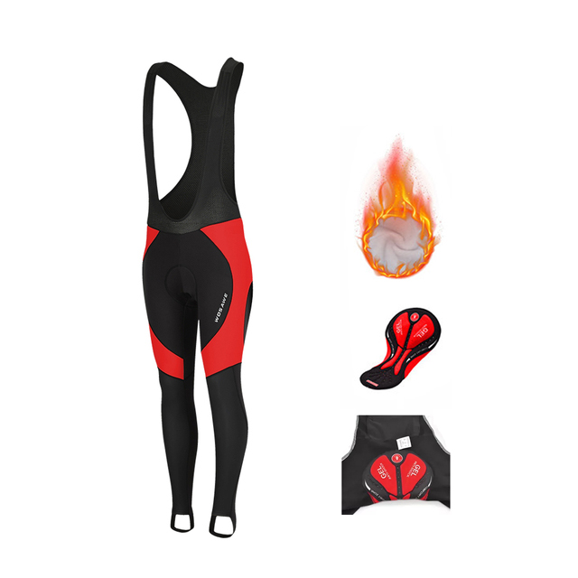 WOSAWE męnarty zimowy polarny strój rowerowy spodnie wioślarz górski wyścielane żelem rajstopy MTB wioślarz długie spodnie wiatroszczelny strój rowerowy spodnie: BL106-R / M