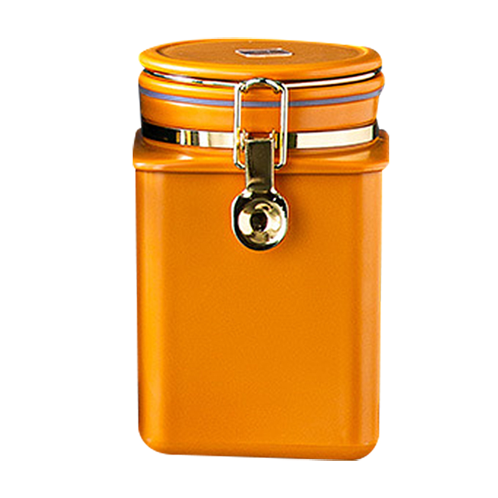 Coffee Bean Storage Jar Coffee Bean Container Coffee Bean Can Coffee Powder Storage Holder for Home Hotel Store Shop: Orange